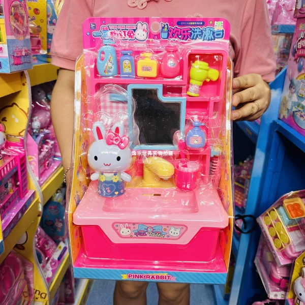 Pink Rabbit Happy Washstand Comes with Battery + Screwdriver