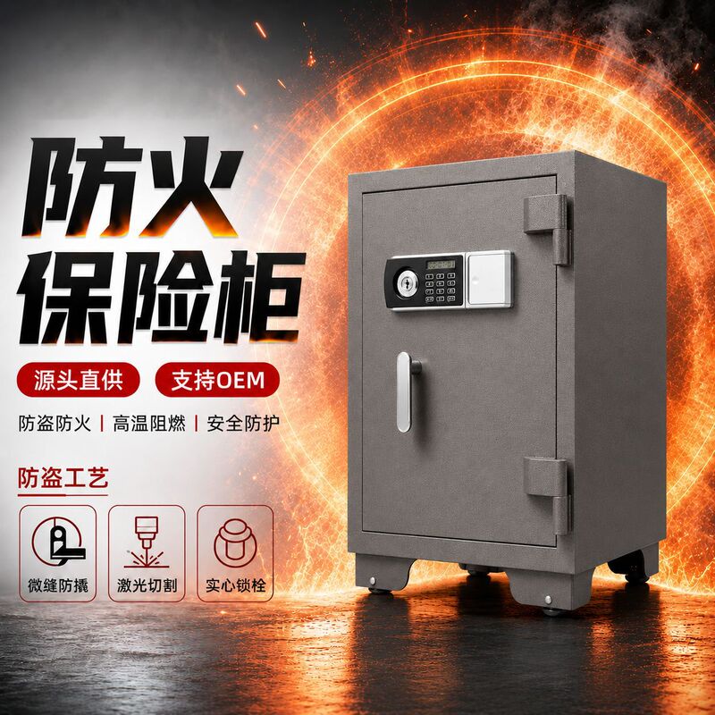 Cross-border foreign trade home safe, office anti-theft electronic password box, high-temperature flame-retardant fireproof storage cabinet