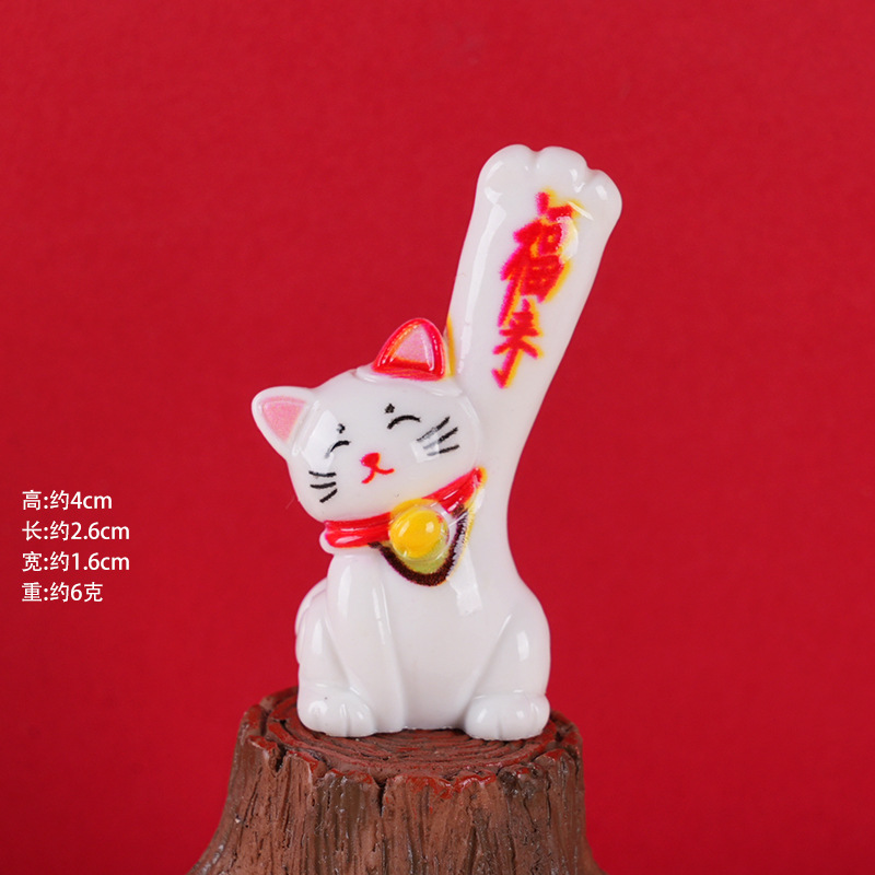 LZ60 Lucky Maneki Neko Action Figure Mini Resin Fortune Cat Statue Good Luck Wealth Desktop Ornament L60Z
