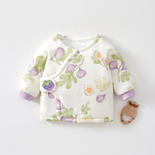 Newborn Baby Clothes Autumn and Winter Tops Boneless 120g Quilted Half-Back Clothes Newborn Baby Warm Cotton Clothes Winter