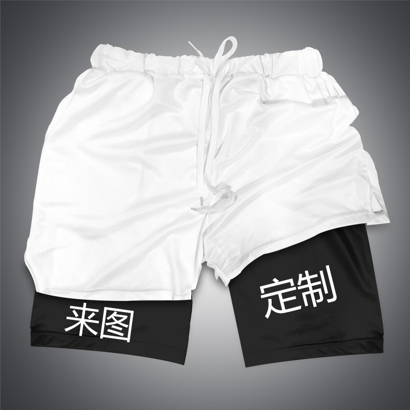 2025 New Summer Style Customizable Printed Shorts Double-Layer Two-In-One Fitness Sports Casual Shorts