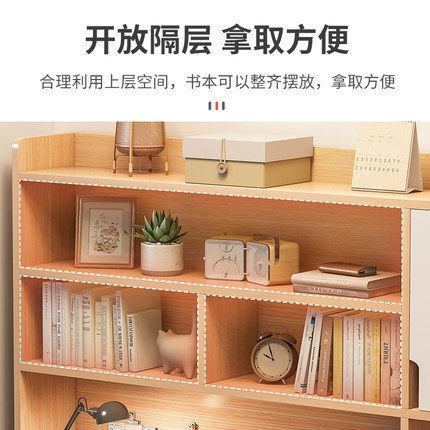 Estantería de escritorio integrada con estantería simple dormitorio en casa estudiante femenino mesa de estudio y silla combinación mesa de computadora de escritorio