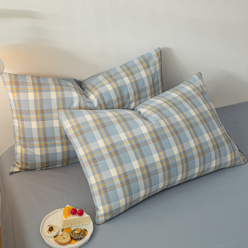 Funda de almohada de algodón lavado de algodón puro, un par de 100 fundas de almohada de algodón, funda interior de núcleo de almohada doble simple de verano 4