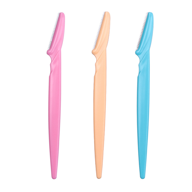 Principiante mango recto macro ceja trimmer seguridad principiante hembra raspador de cejas herramienta de belleza portátil afeitadora de cejas