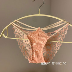 French sexy European and American lace pure low waist breathable girl hollow cross triangle women underwear women