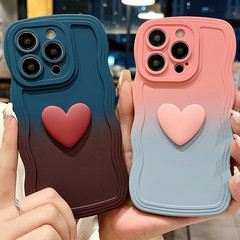 適用iphone15手機殼蘋果15promax小眾14高級感13漸變x新款7愛心12