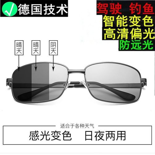 Intelligent Color-Changing Polarized Sunglasses for Men, Driving-Specific Fishing Drivers' Glasses, UV Protection