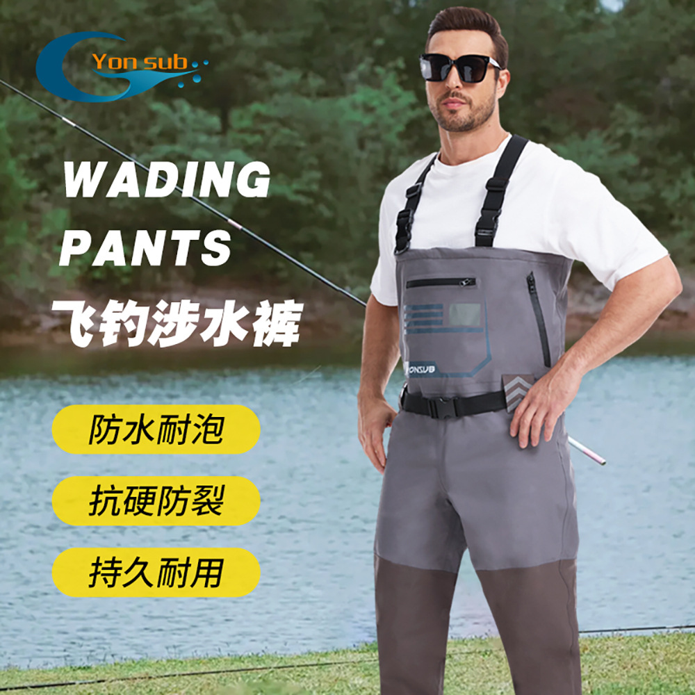Waterproof, wear-resistant, scratch-resistant, breathable wading pants for fishing in streams, half-body or full-body fishing wading pants, suitable for lure fishing and sea fishing