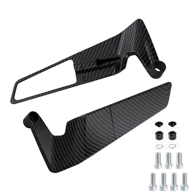 Motorcycle rearview mirror Mirror Cnc Carbon Fiber Electric - 428-rear-view-mirror-snakeskin-white-glass