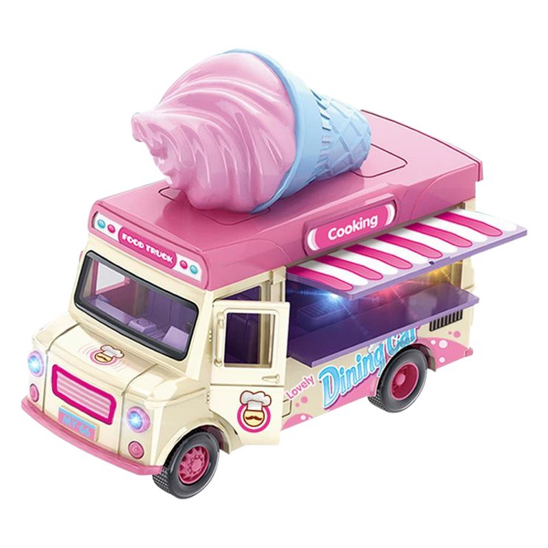 Mingyuan Huili сплав Магнитная Индукционная музыка обеденный автомобиль детское мороженое гамбургер автомобильные игрушки трансграничные Amazon