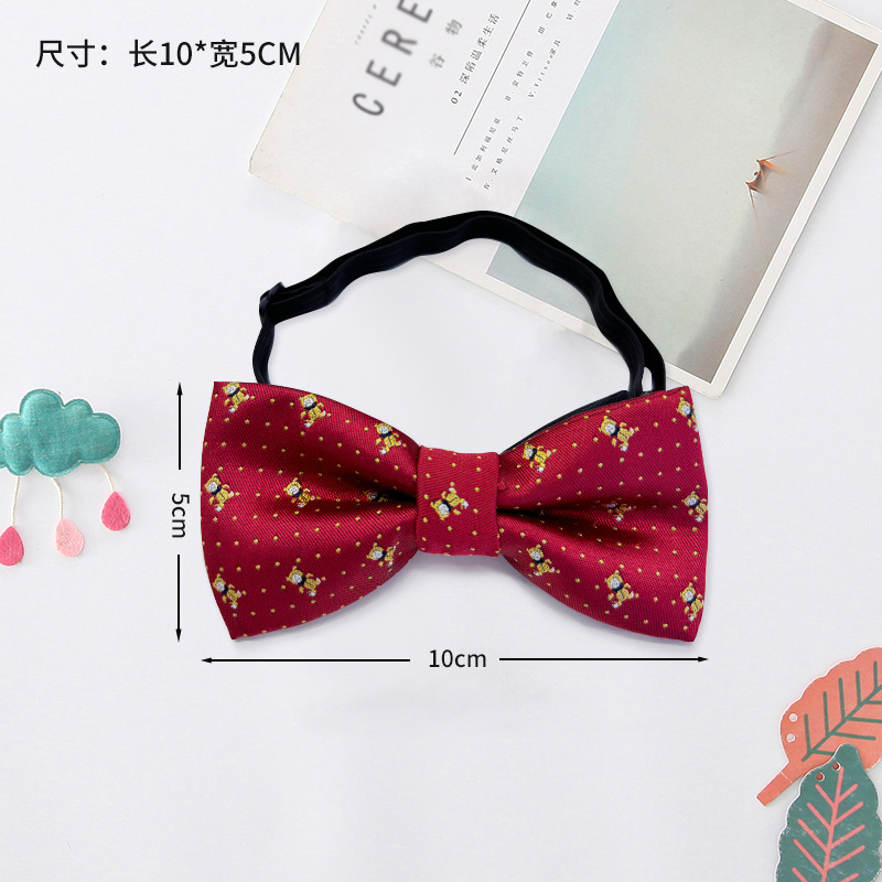 Pajarita para niños Corbata para niños coreanos Pajarita para bebés de color rojo vino de moda