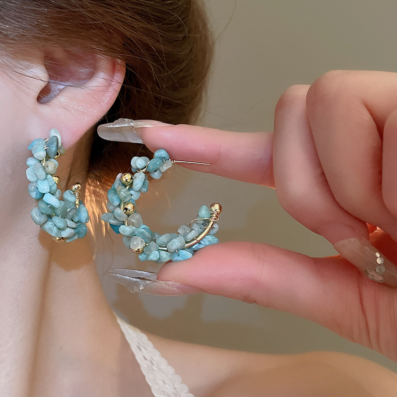 Pendientes de borla de flor de súper hada de plata Pendientes de ins pequeños frescos y dulces Personalidad de moda Pendientes de alta gama al por mayor