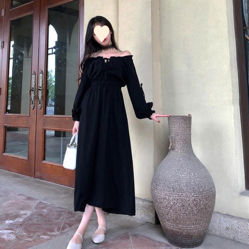 御姐风减龄修身礼服裙设计感收腰显瘦连衣裙女春秋高级感长袖长裙|undefined