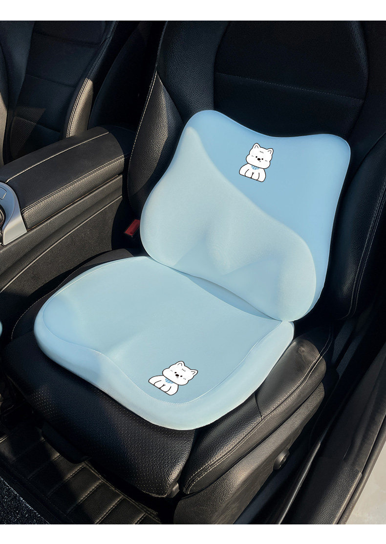 Car Summer Cooling Seat Cushion 2026 New Cartoon Cute Women's Car Office Universal Memory Foam Height-Increasing Seat Cushion