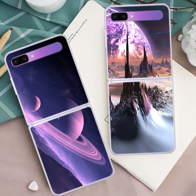 For Samsung Z FLIP Z Flip 3 Flip 4 Flip 5 Up and Down Folding PC Hard Shell Star Painting
