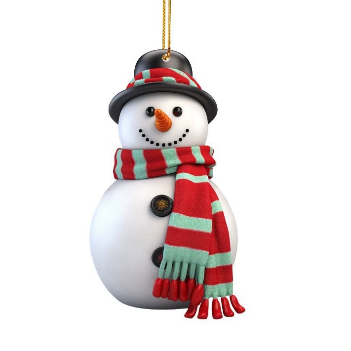 Трансграничный новый акрилный плоский кот-снеговик автомобиль декоративный кулон