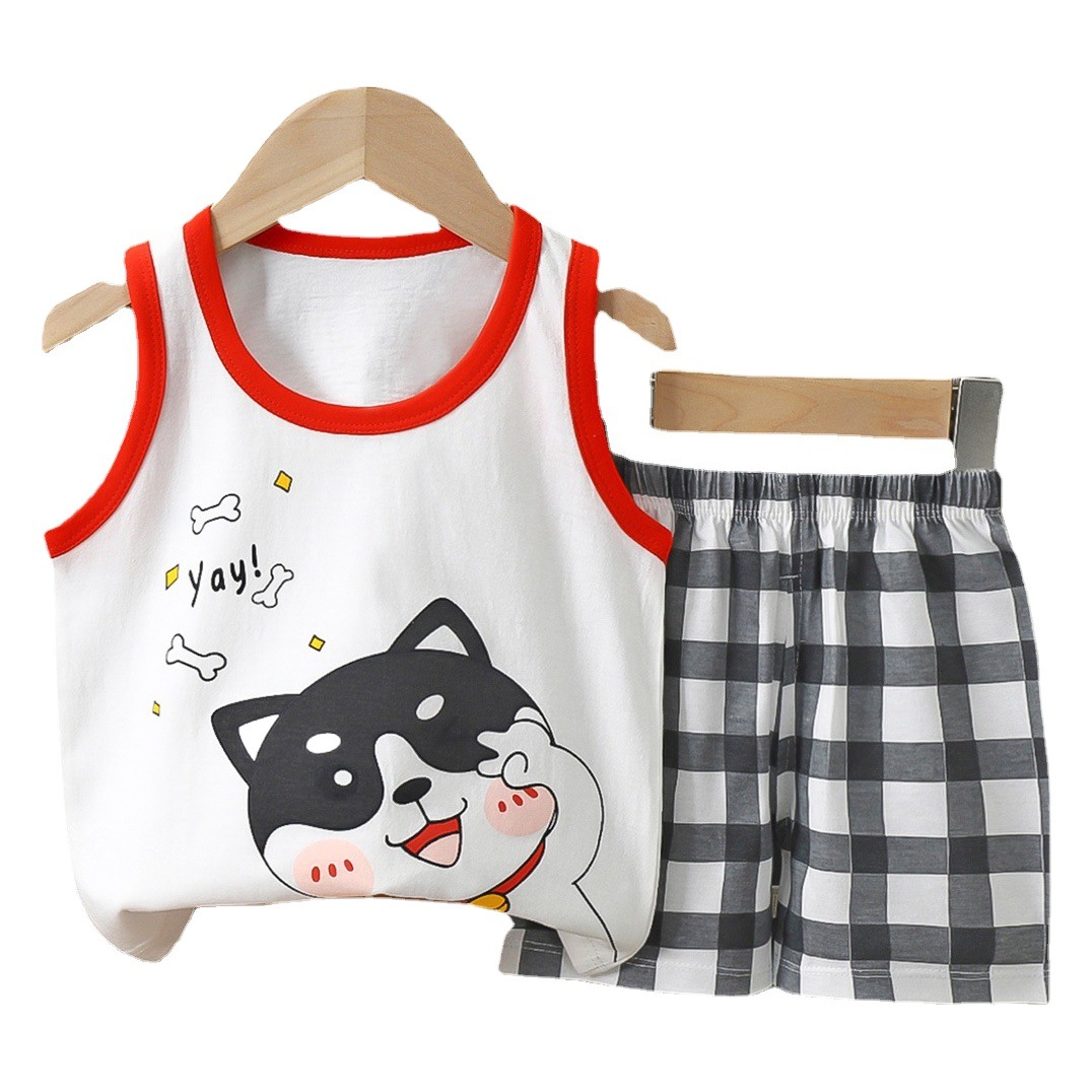 Traje de chaleco para niños, pantalones cortos para niños, algodón de verano, nueva ropa para bebés, ropa de verano para niñas, ropa de verano para niños