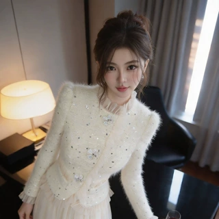 2026秋装新款女装甜美气质拼接修身显瘦仙女气质网纱连衣裙45487