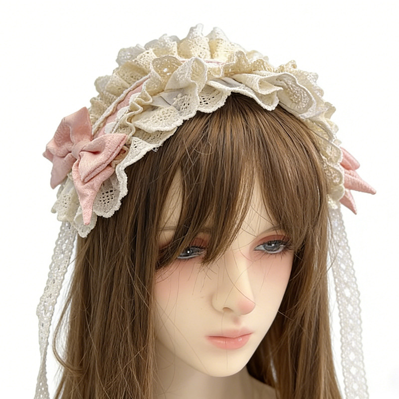 Dos dimensiones Lolita correa de cabello chica gato oreja clip de cabello cómic cosplay Lolita criada correa de cabello
