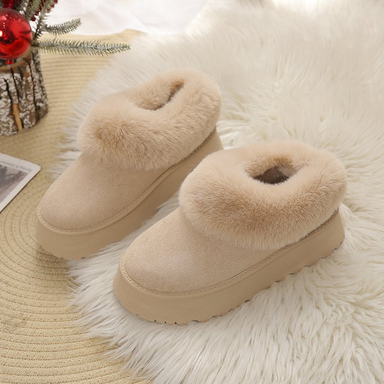 A new winter slip-on snow boots women's shoes plush one cotton shoes plus velvet thickened_voghion.com