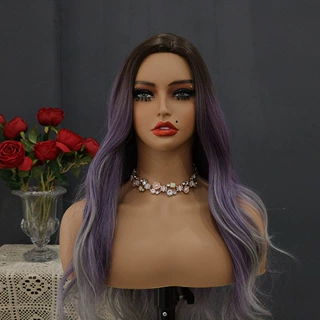 PVC假发头模半身欧美模特头双肩仿真女假人模型头mannequin head