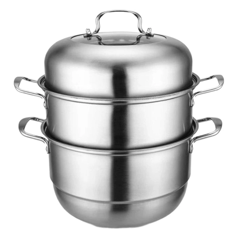 Пароварка 304, утолщенная нержавеющая сталь, трехслойный бытовой двухслойный суповой горшок, 28 см, многослойный Подарочный горшок с пандой, фабрика Daifa