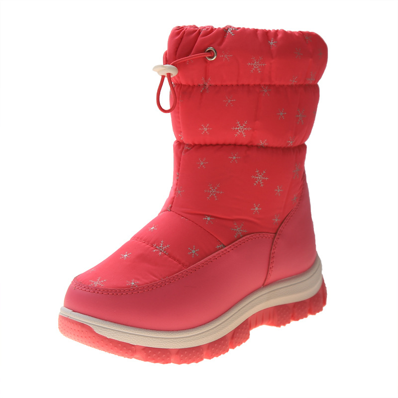 Kids' shoes Winter New Children's Snow Boots Snowflake High top Children's Cute Fashion Cotton Shoes Casual Soft soled Warm Boots_voghion.com