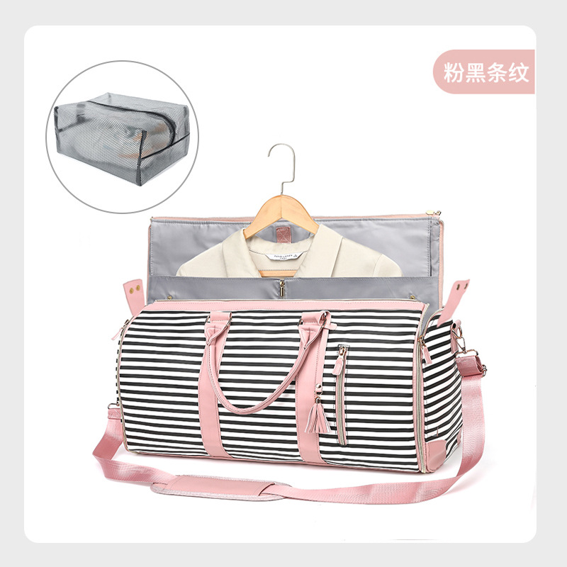 Nueva bolsa de viaje de traje plegable transfronteriza para mujer bolsa de almacenamiento multifuncional bolsa de equipaje portátil de gran capacidad grande de PU