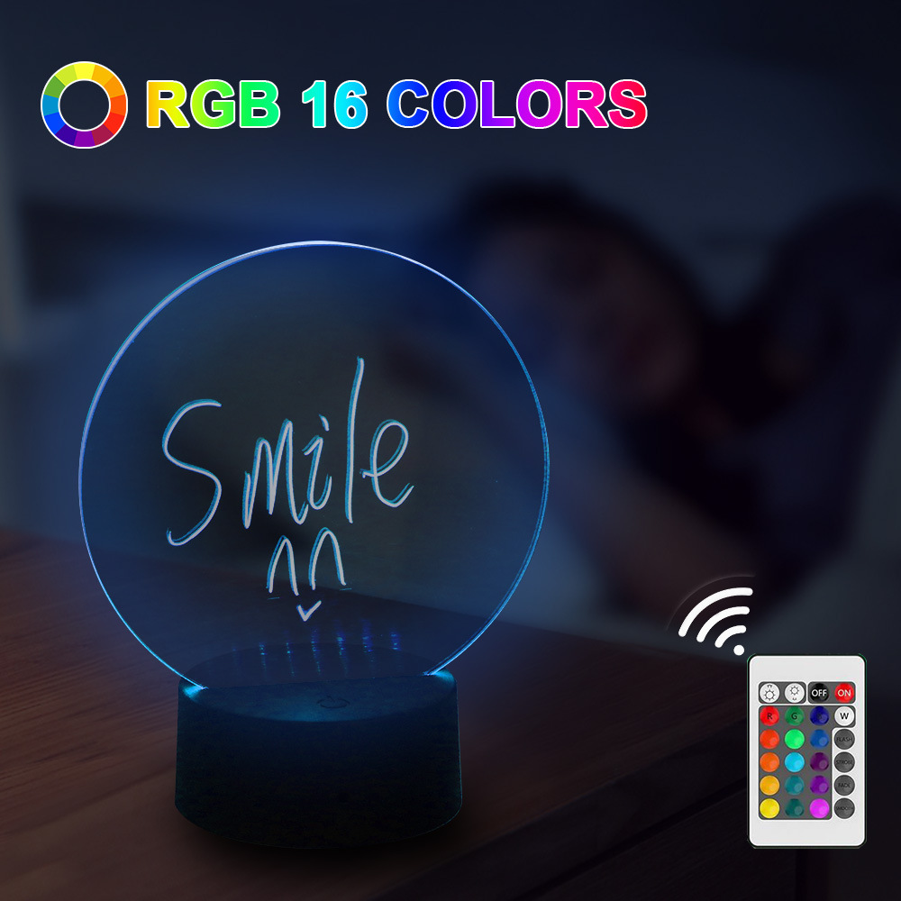 16 colors night light base Erasable Writing Board Creative n