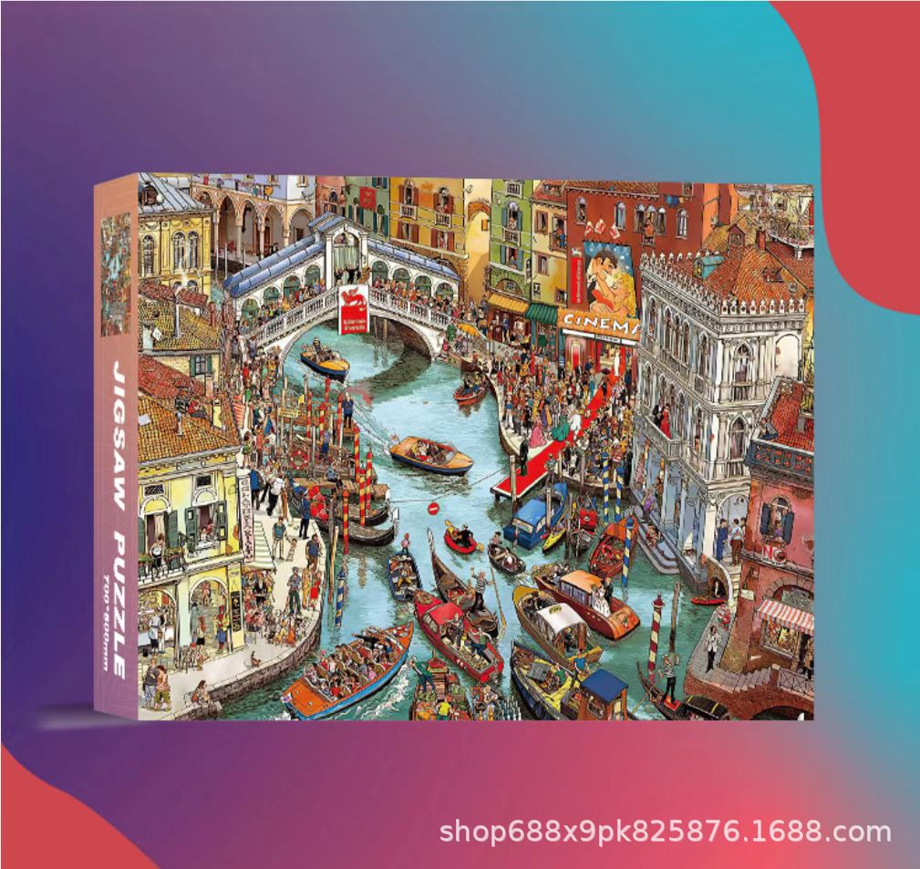 Rompecabezas 1000 piezas de papel de gran tamaño 70*50 cm lámpara de invierno con pegamento Juguetes educativos de descompresión para adultos al por mayor