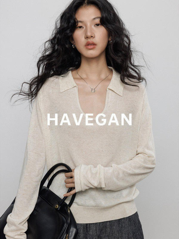 Havegan/Spring Tencel Linen Long Sleeve Sun Protection Knitted T-Shirt for Women with Turn-Down Collar in Old Money Style Casual Top Havegan/Spring Tencel Linen Long Sleeve Sun Protection Knitted T-Shirt for Women with Turn-Down Collar in Old Money Style Casual Top