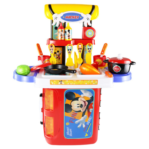 Disney children's play house toy set for boys and girls kitchen dresser box tool doctor storage suitcase