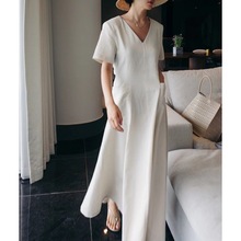 韩式优雅气质长款连衣裙