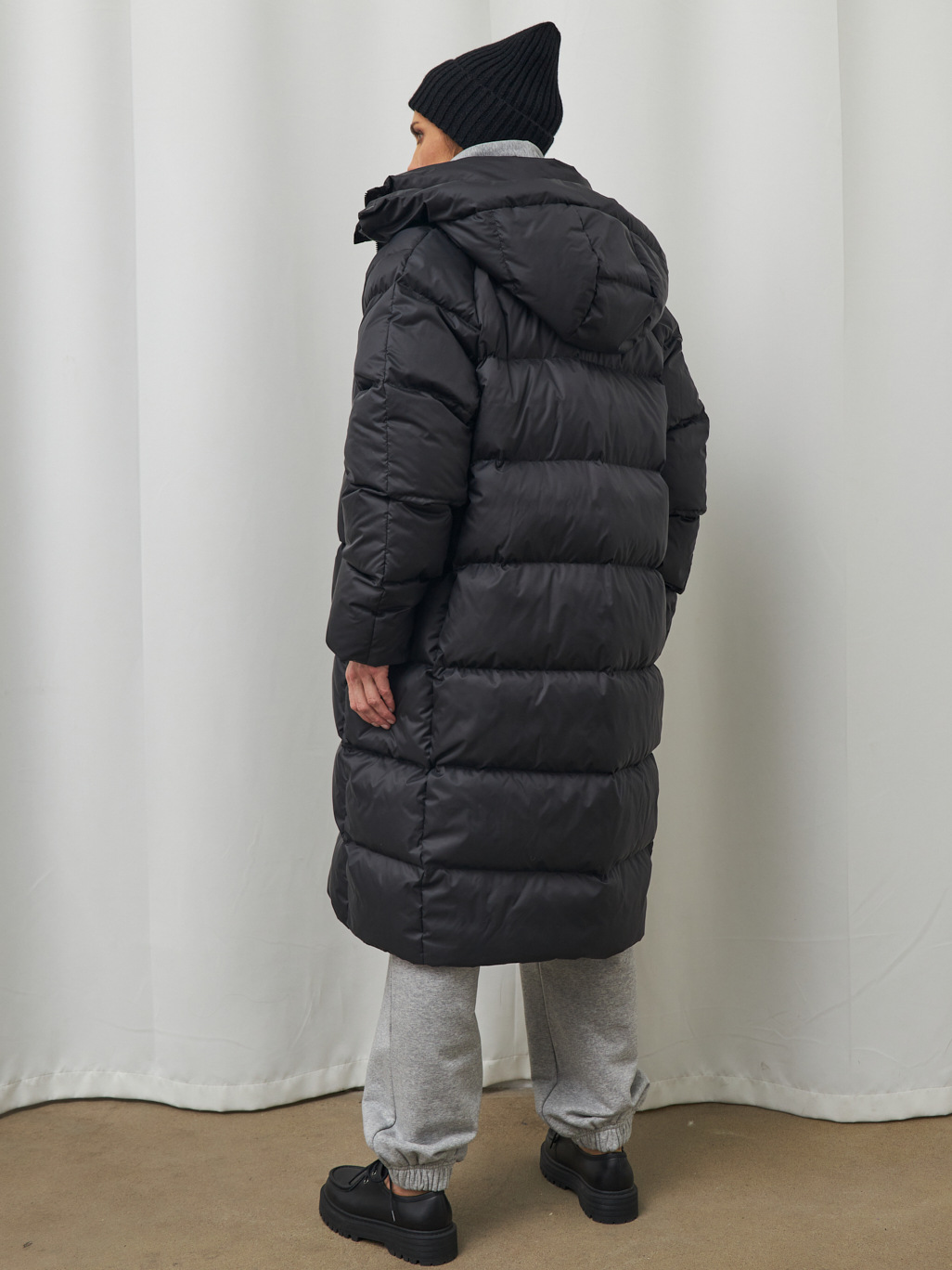 Dames lange donsjas met capuchon warme winterjas_voghion.com