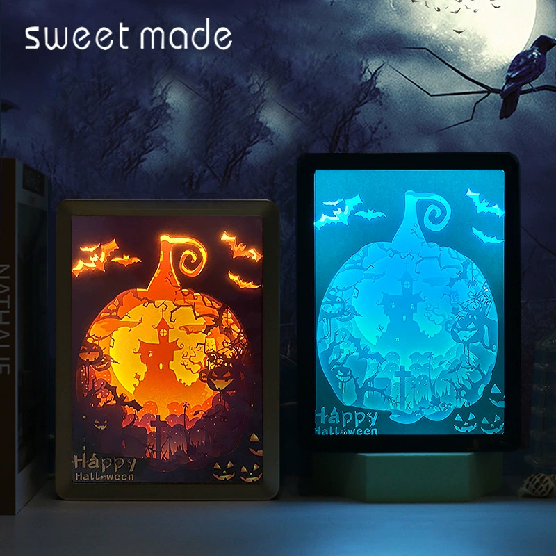 Трансграничный Хэллоуин Свет и тени Бумажные огни Фестиваль призраков Атмосфера Композиция Огни Ding Paper Craft Подарки