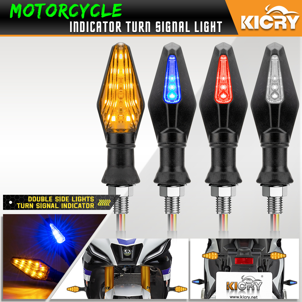 Accesorios de modificación de la motocicleta universal de doble cara de dos colores LED Luz indicadora de señal de giro de la motocicleta