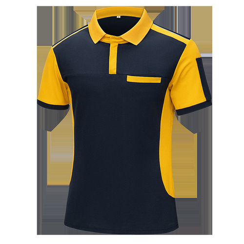 Men's Short-Sleeve POLO Workwear Set with Pockets – Summer Delivery & Auto Repair Shop Uniform, Workshop Top, and T-Shirt