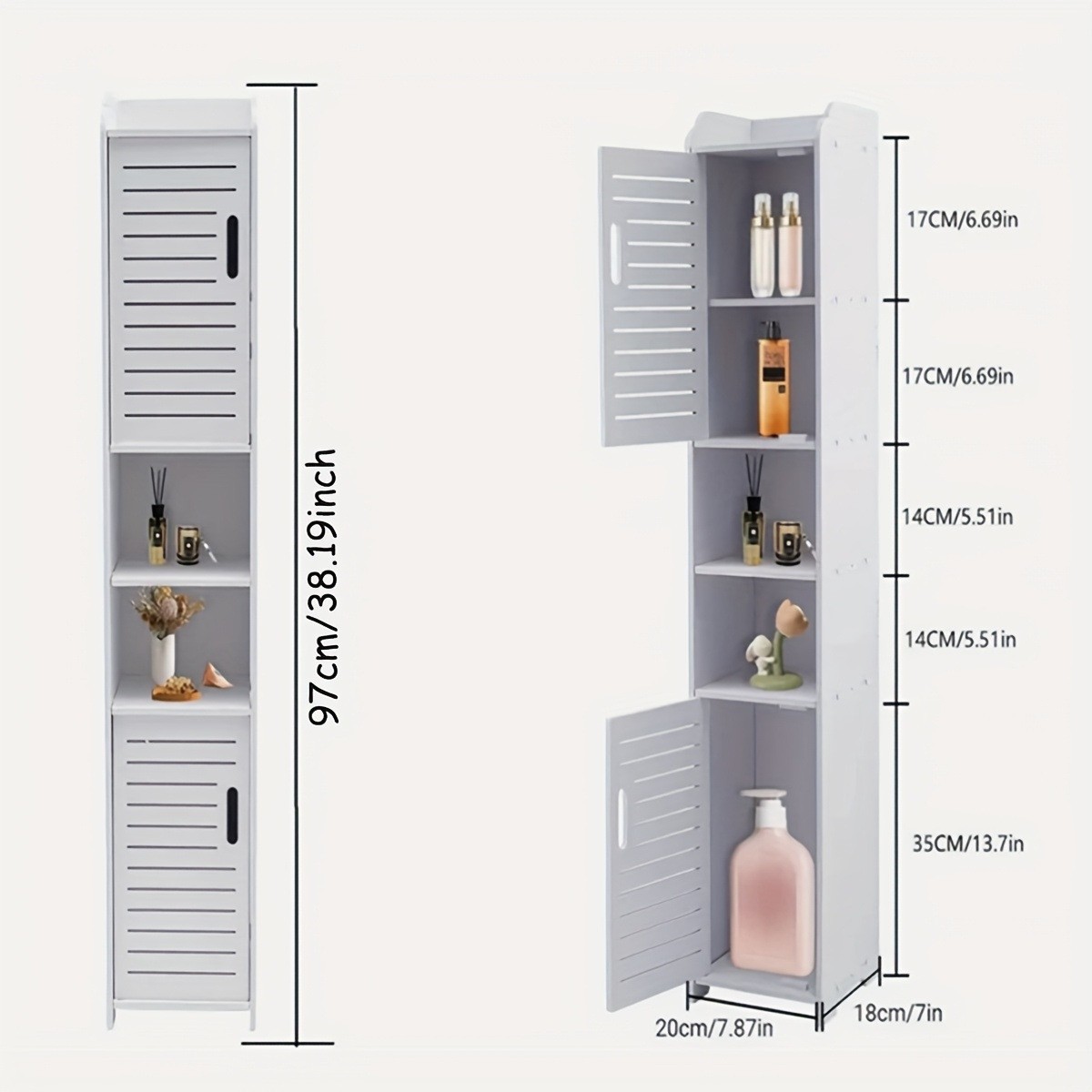 Estante de almacenamiento de baño, estante de almacenamiento de inodoro, estante de almacenamiento de múltiples capas de piso de cosméticos, gabinete de almacenamiento estrecho