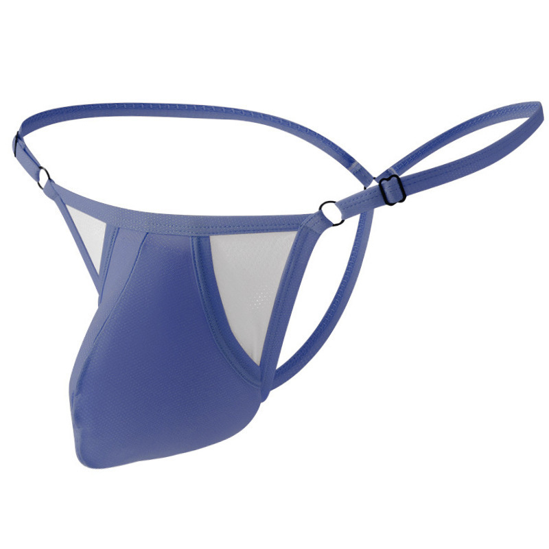 Adjustable Waist Men's Sexy Underwear Ice Silk Breathable High Elastic Thong Jj Inner Mesh Bag t Pants Wholesale