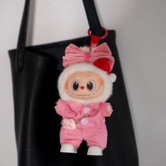 LABUBU ラブブ 1、2、3 世代のビニールペンダントベビー服着替えピンク作業服ジャンプスーツ着替えウサギと豚