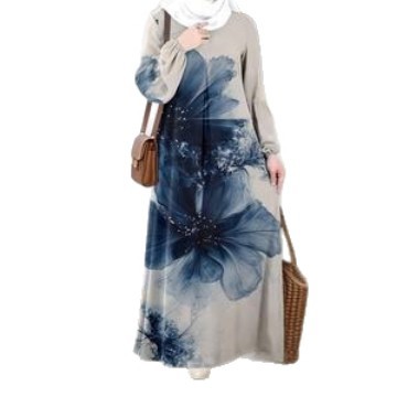 Bohemian Floral Maxi Dress – Lightweight Polyester-Spandex Long Sleeve Dress With Ethnic Print (S-5XL, Loose Fit For Casual)_ecoleips.com