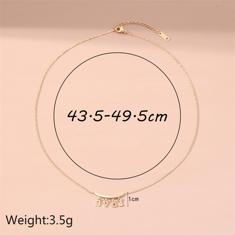 Mode Herzform Titan Stahl Eingelegtes Gold Halskette Mit Anhänger display picture 23