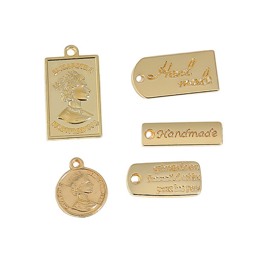 DIY Alloy Accessories Beauty Head Tag Pendant Necklace Bracelet Keychain Holder Letter Coin Currency Pendant