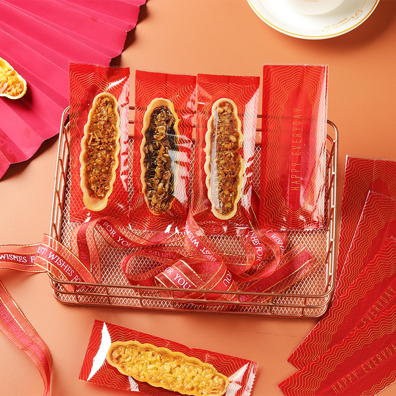 Clásico tipo barco de arroz glutinoso embalaje rectangular máquina de hornear bolsa de sellado en stock fábrica al por mayor bolsa de embalaje de piruletas