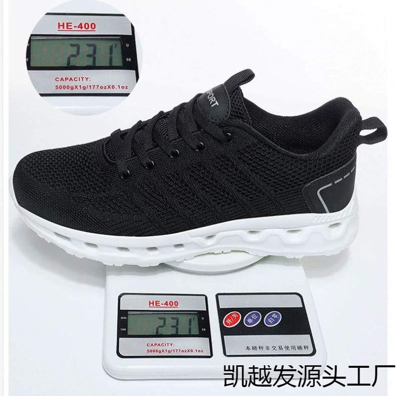 Открытый бег Летний легкий большой размер повседневная модная мужская обувь трансграничная 39-48 летающие тканые сетчатые кроссовки мужчины