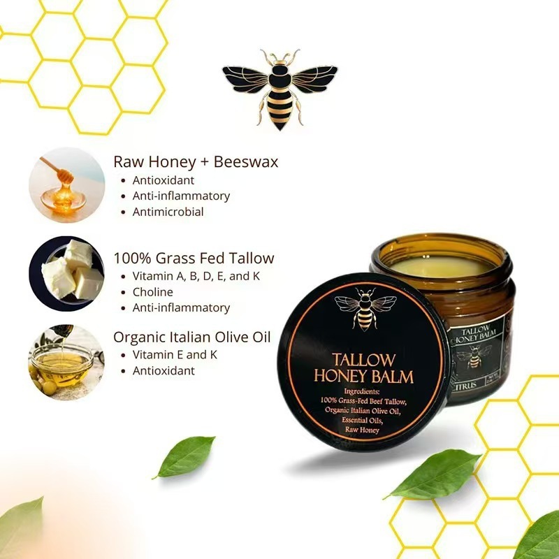 国境を越えた貿易ホットセール TALLOW HONEY BALM ハニーボディ保湿クリーム 保湿クリーム 牛脂クリーム|undefined