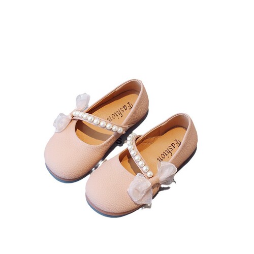 Children's Butterfly Princess Shoes for Girls 2025 Spring and Autumn Season Comfortable Soft Sole Fashion Pearl Shoes