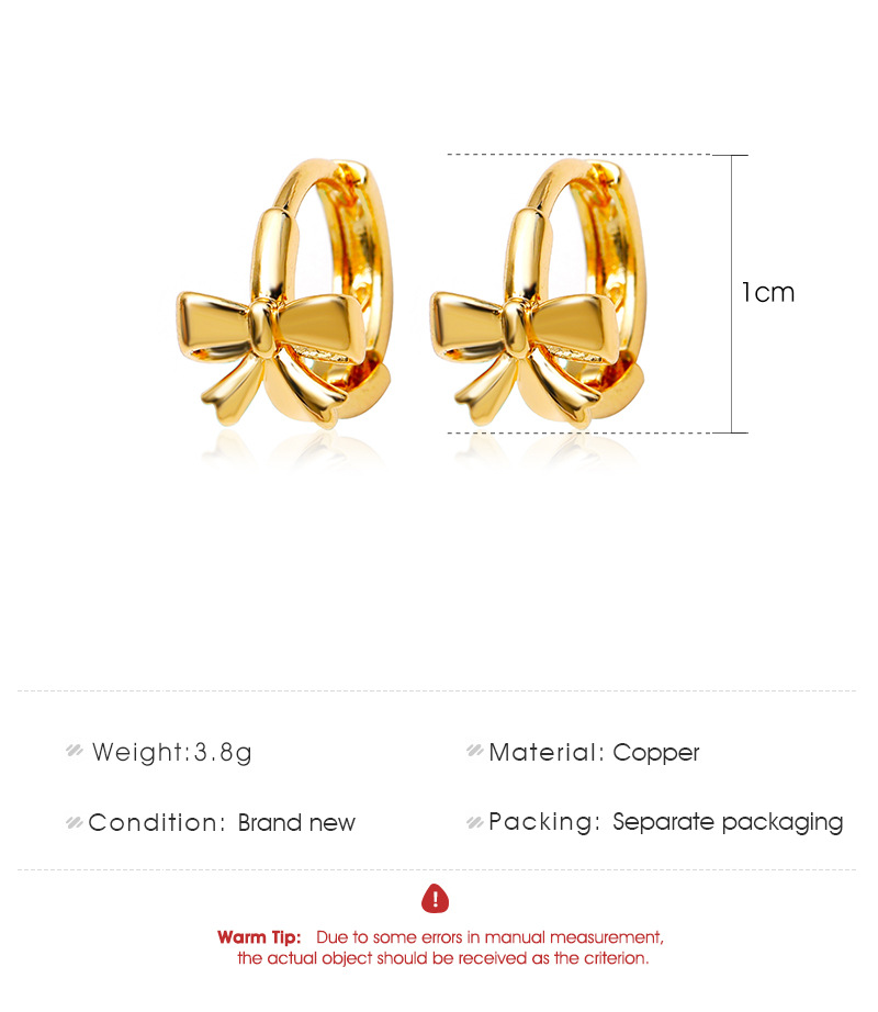 Fashion Bow Copper Inlaid Zircon Earrings Wholesale display picture 1