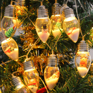 Cross-border Wishing Bottle Light String Santa Claus LED Light Bulb Snowman Christmas Tree Transparent Bulb Holiday Decorative Light