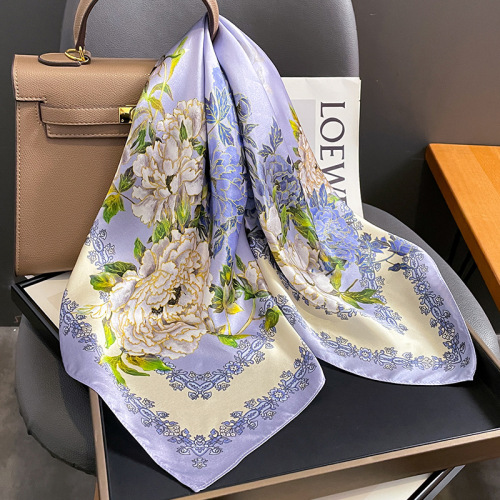 Printed silk scarf for women spring and autumn new fashion mulberry silk decorative scarf silk scarf gift to keep out the cold neck shawl